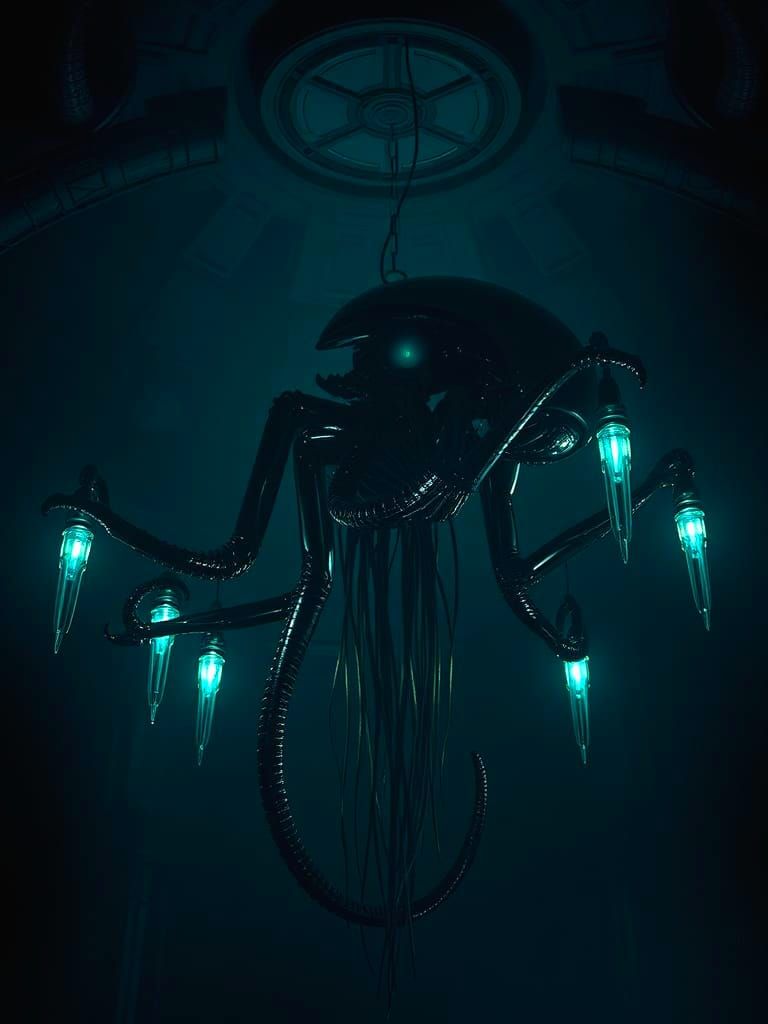 Xenomorph chandelier