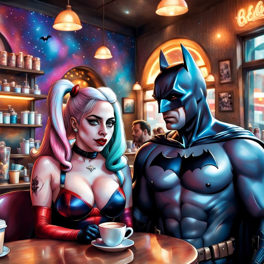 Lady Gaga and Ben Affleck as Comic Book Characters