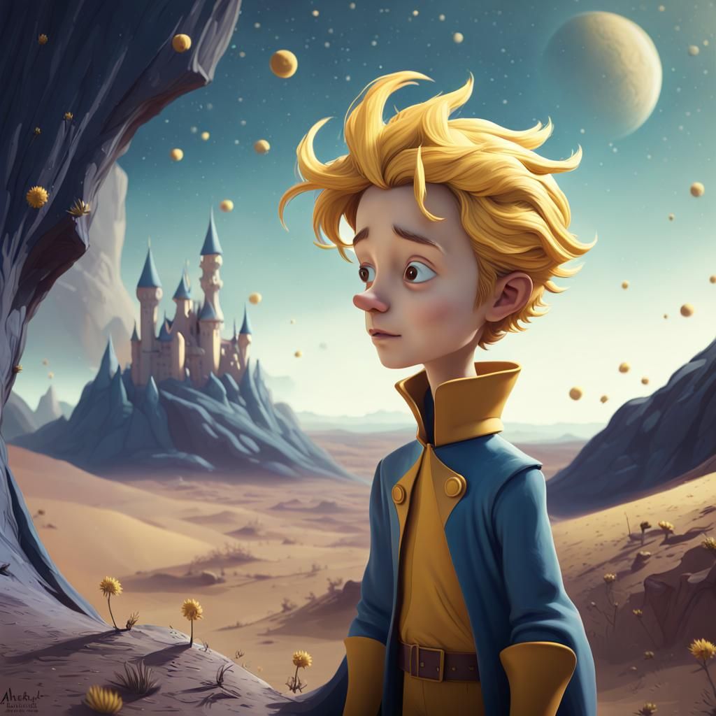 Adult Little Prince in Saint-Exupéry Style