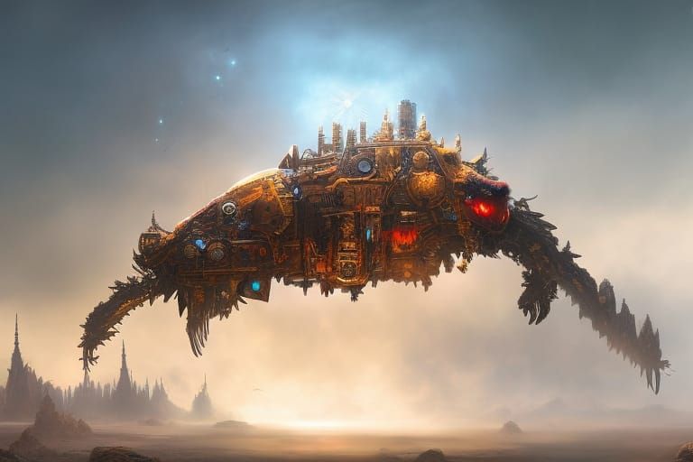 Interdimensional Bio-mechanical Feline Machine Concept Art