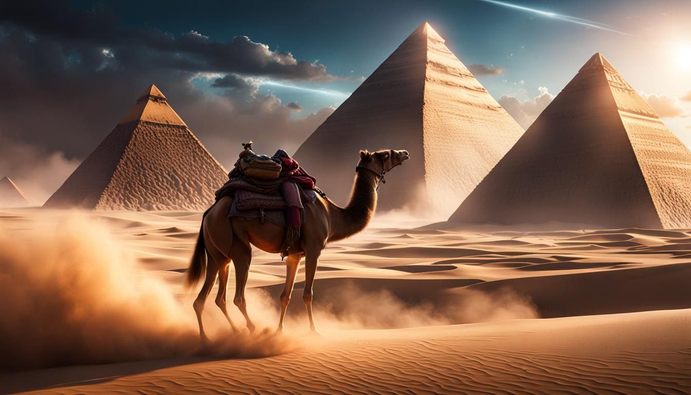 Riderless Camel Lost In Desert