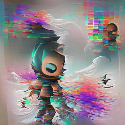 Glitching Soul: Ethereal Digital Artwork