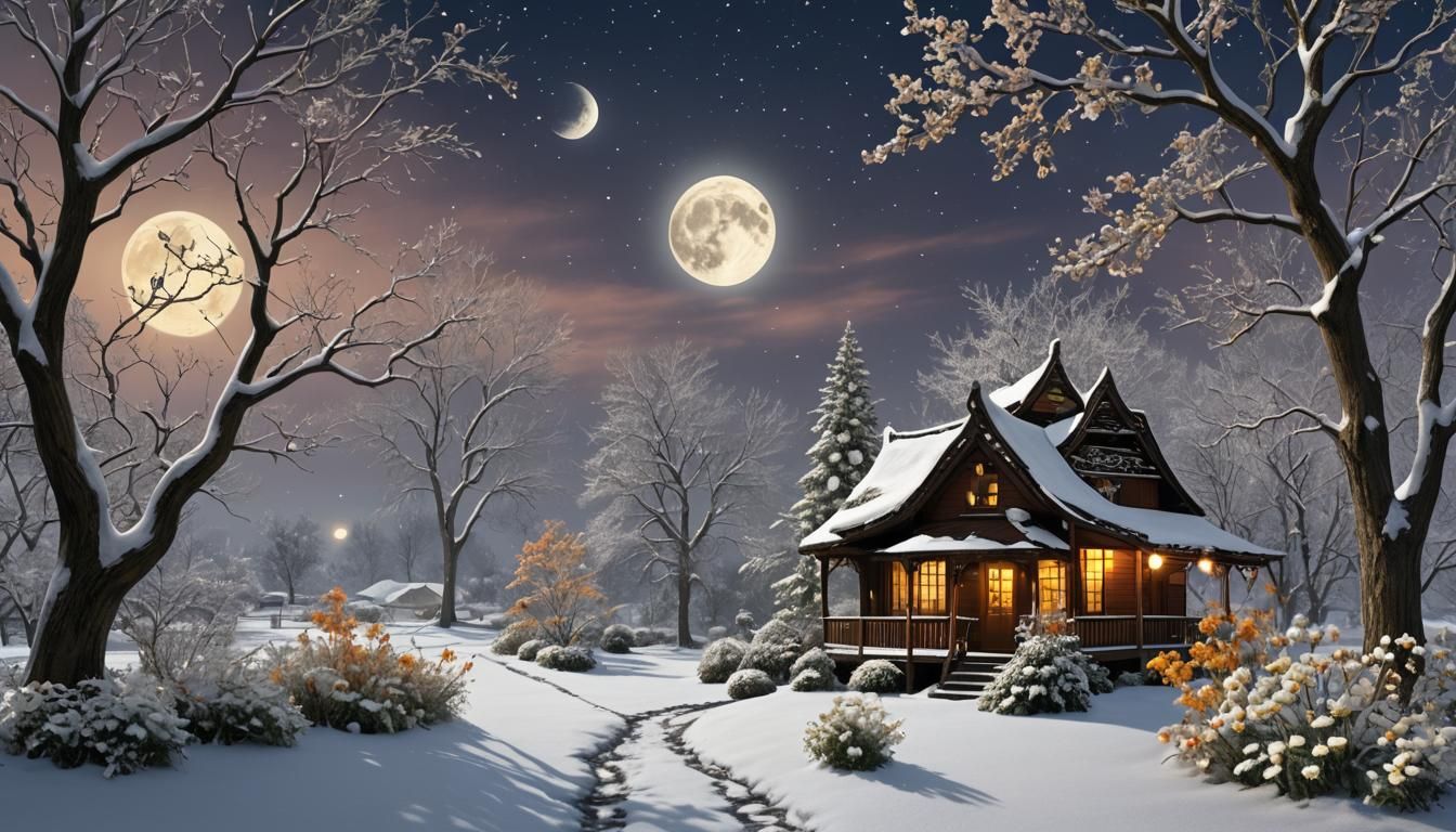 Hyperrealistic Snow Moon Flower Teas and Gift Baskets