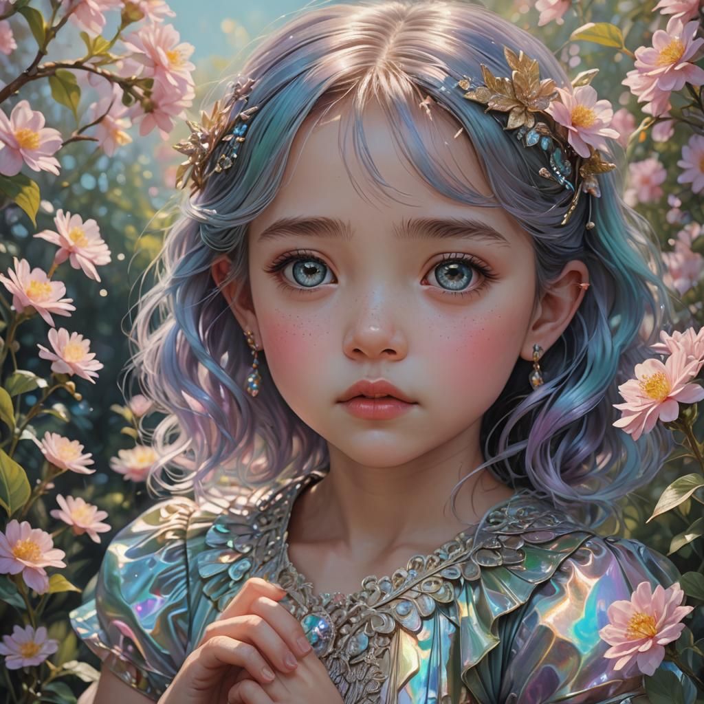 Innocent Fantasy in Pastel Colors, Hyperdetailed Oil Paintin...