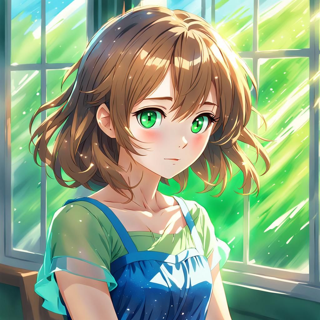 Anime Girl Portrait in Pastel Colors