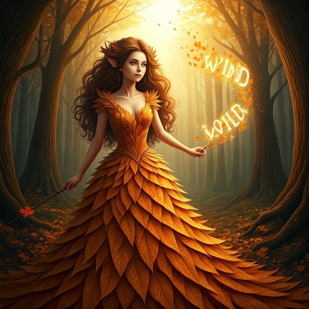 Forest Guardian Weaving Autumn Magic