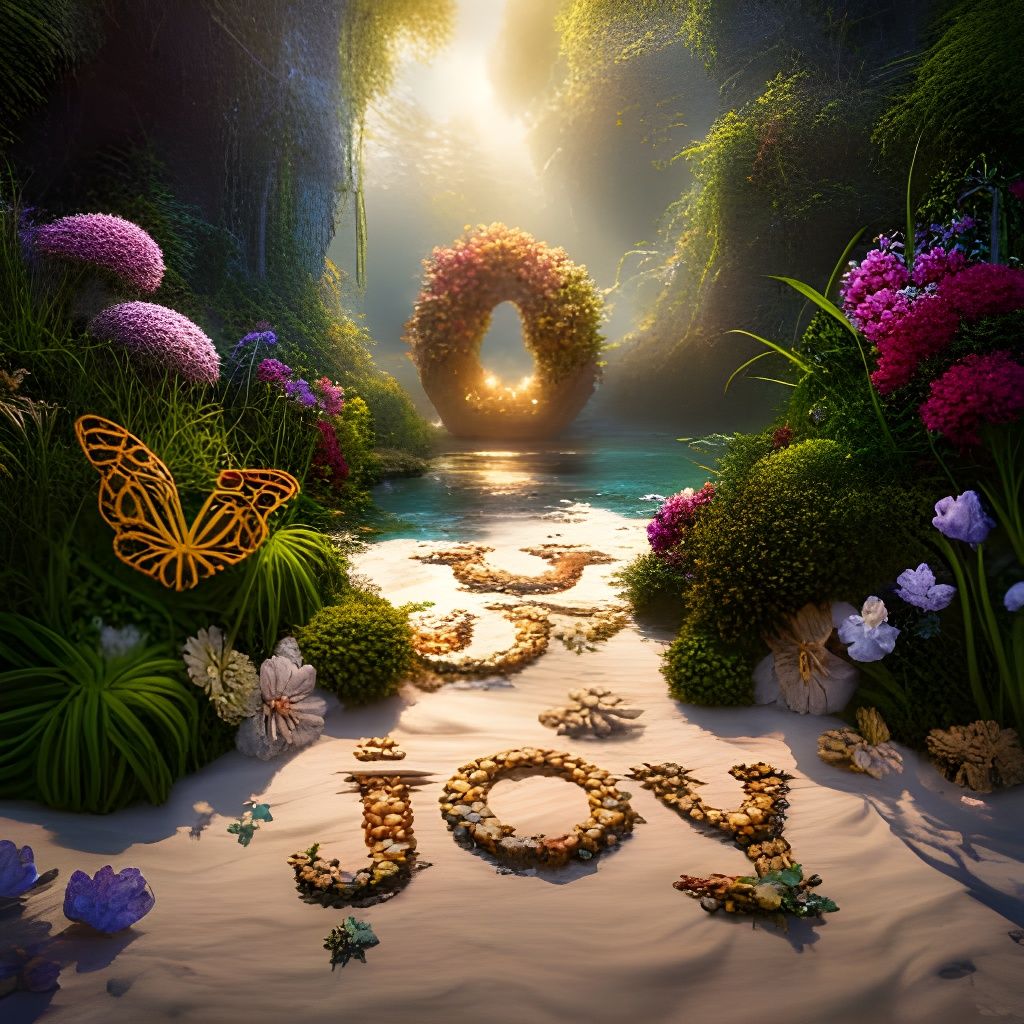 Fluffy Crochet 'Joy' with Flowers and Butterflies