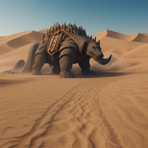 Sand Demon Rises in Desert Landscape