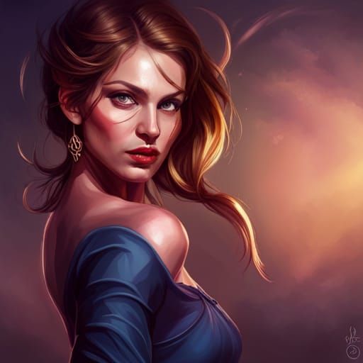 Beautiful Woman Portrait in Hyperdetailed Style