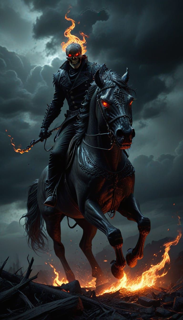 Ethereal Rider in a Hellish Storm