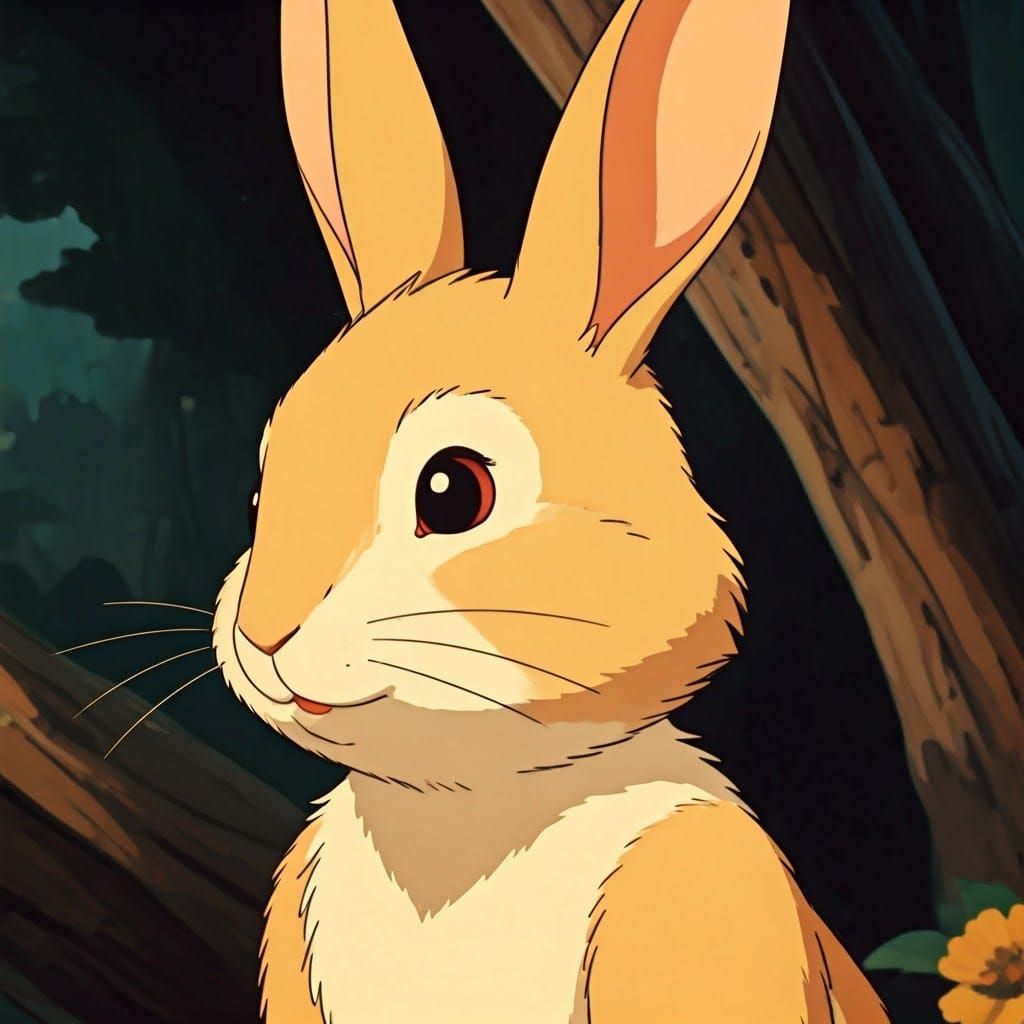 Watership Down Hero in Vintage Anime Style
