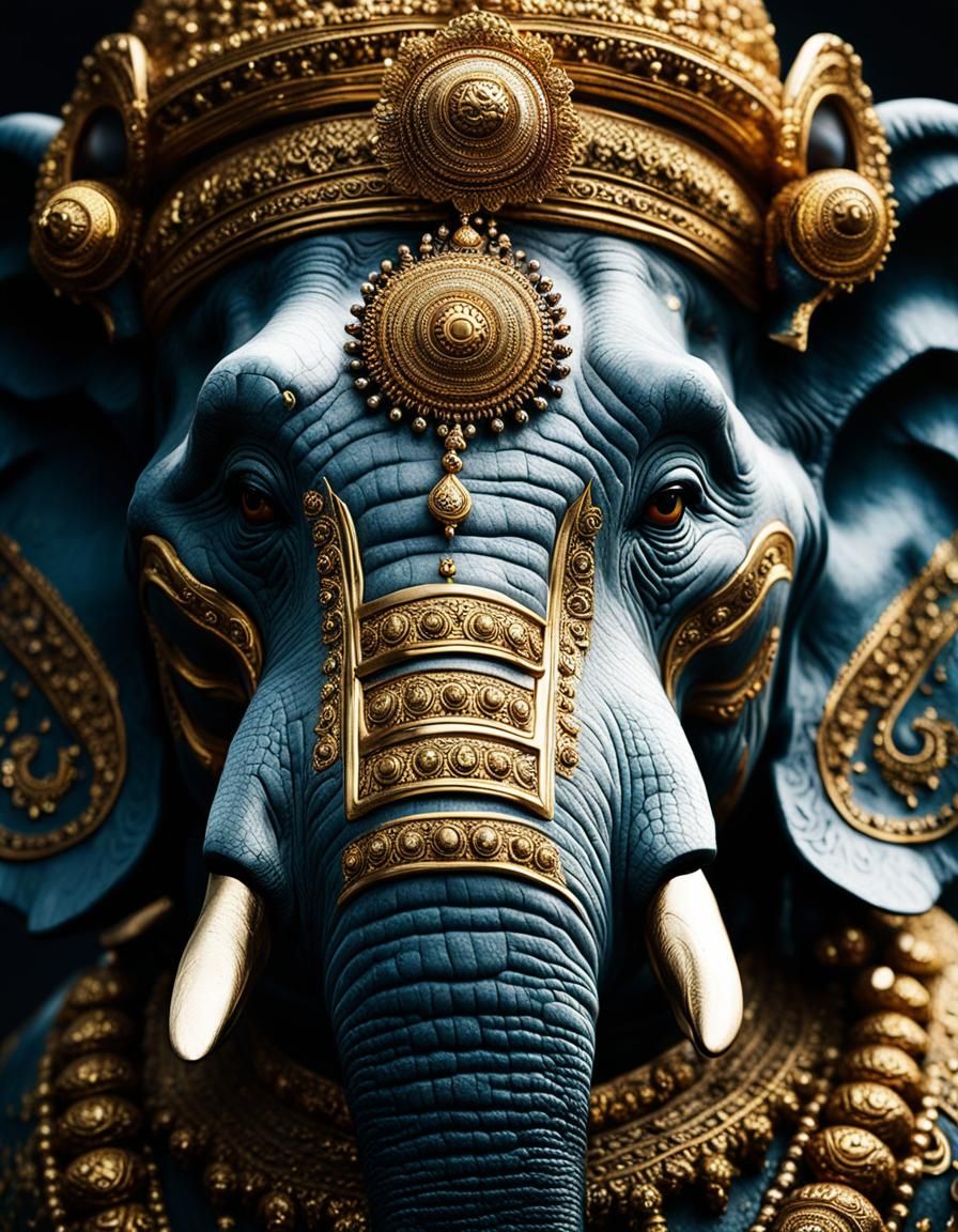 Detailed Portrait of Elephant God Vishnu