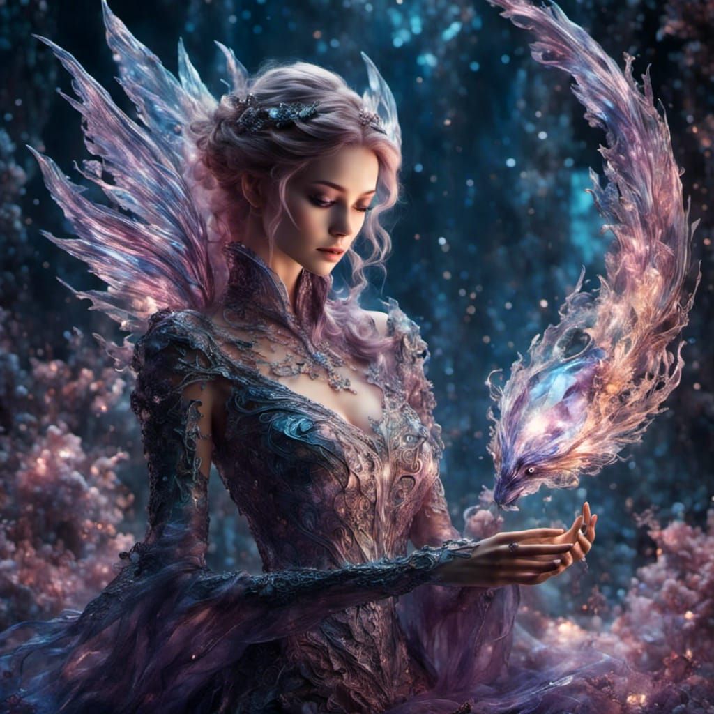 Whimsical Glass Elf Figurine with Enamel Details