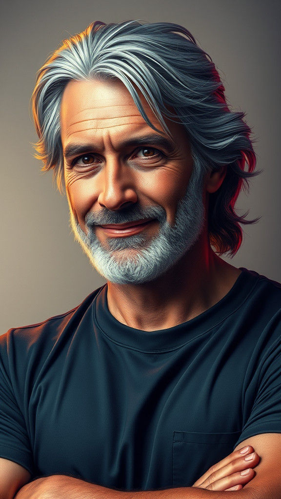 Confident Man Portrait with Dynamic Lighting