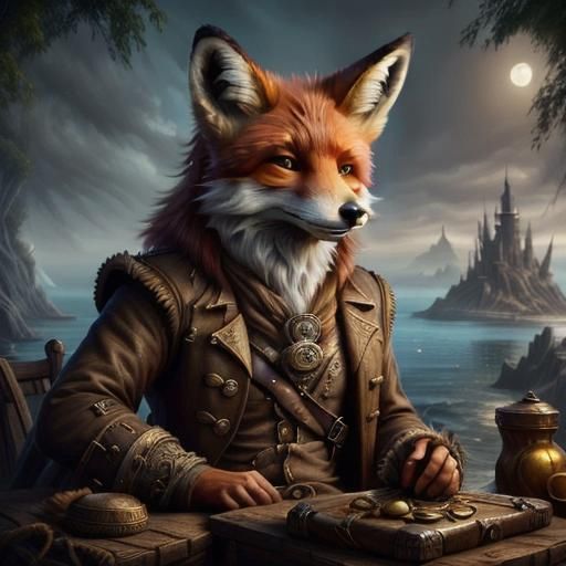 Pirate Fox Treasure Hunt on Foggy Island