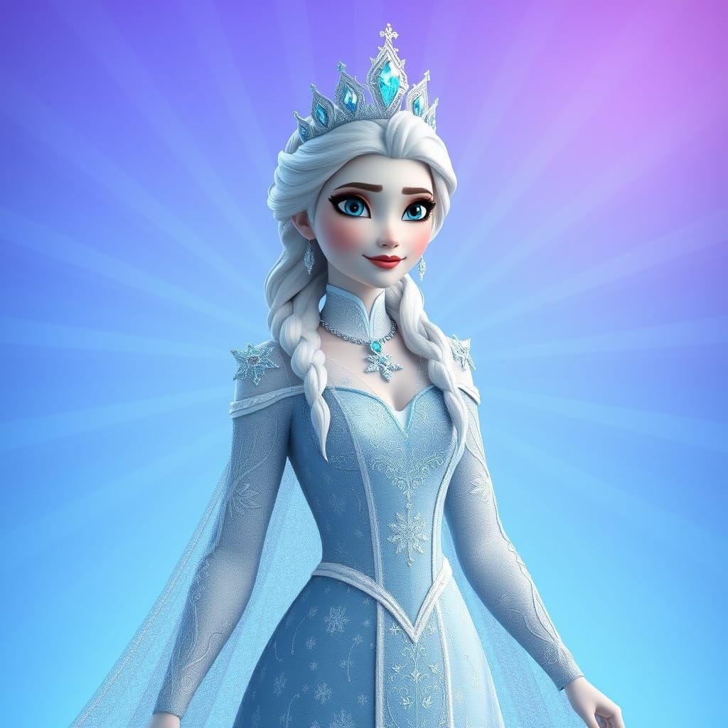 Ethereal Ice Queen Reigns in Winter Wonderland