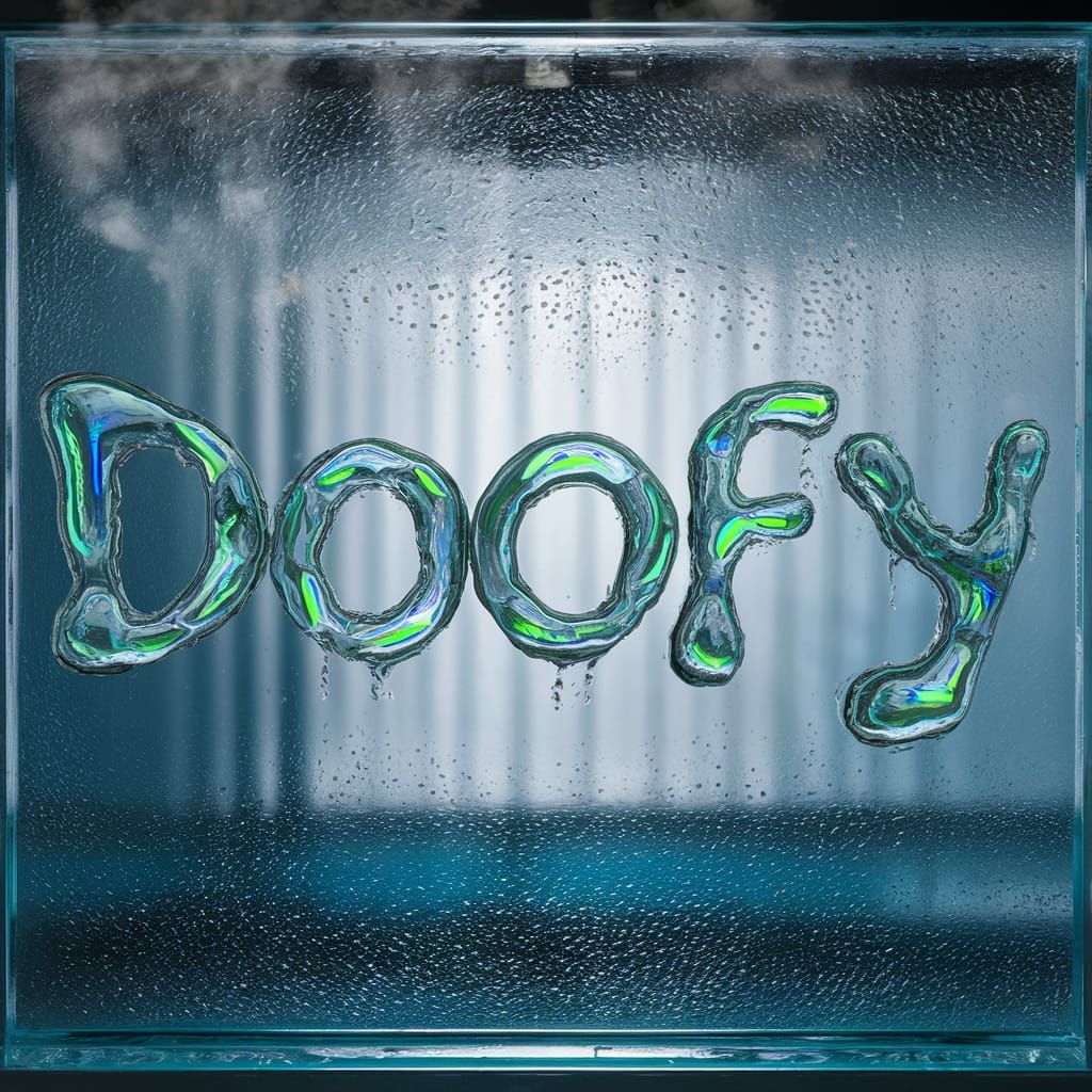 Water Droplet Lettering on Glass