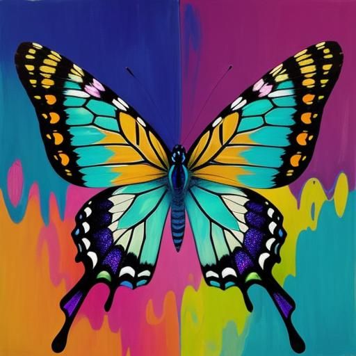 Abstract Expressionist Butterfly Moth Close-Up