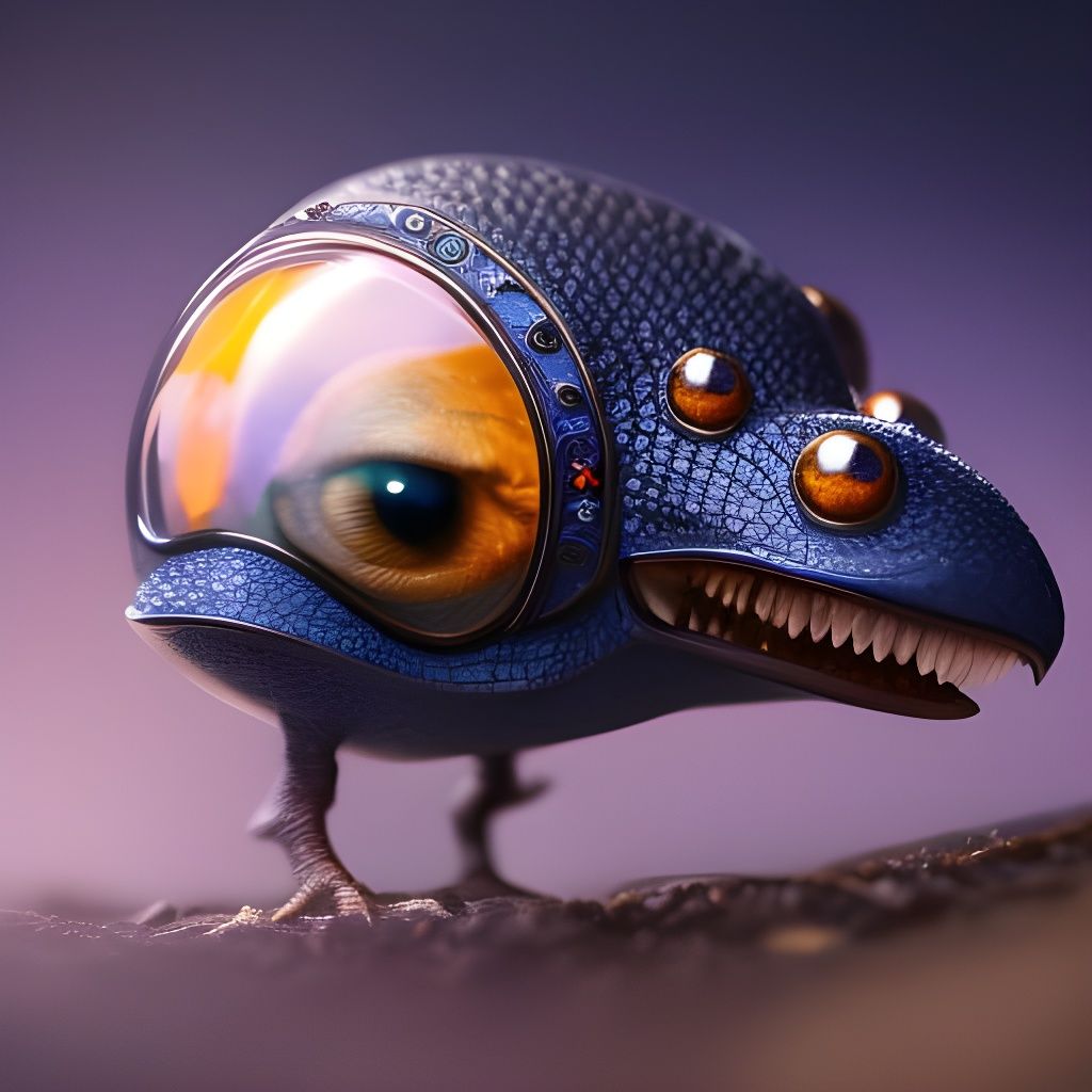 Rose Petal Creature in Teacup, Digital Art