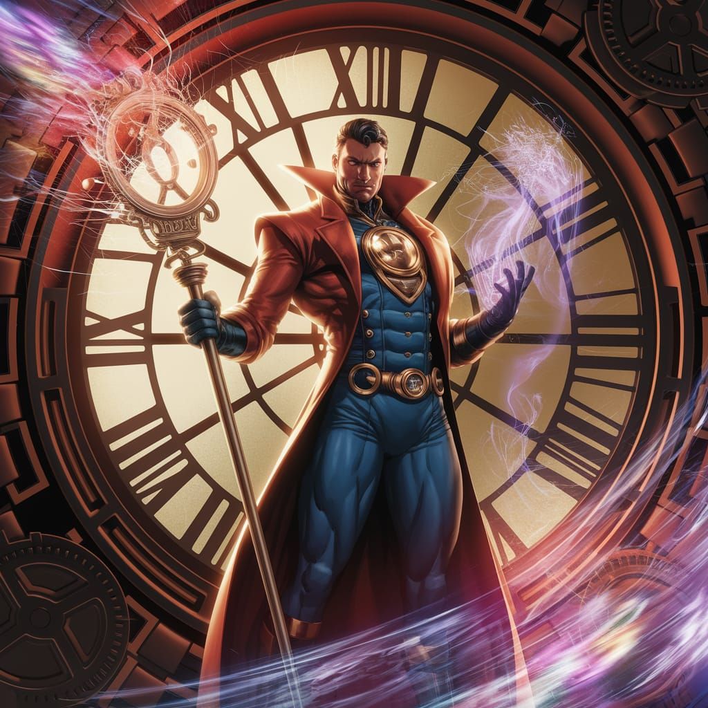 Dr. Chronos in Clock Tower, Comic Book Art