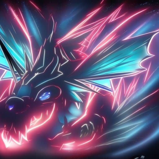 Electric Dragon in Anime Style