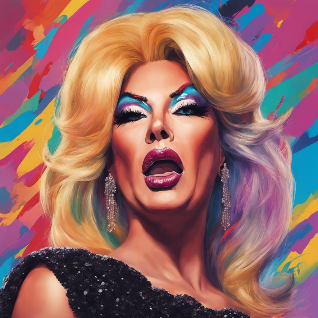 Hyperrealistic Donald Trump as Drag Queen Portrait