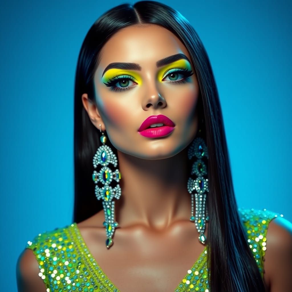 Glamorous Woman in Futuristic Fashion Portrait