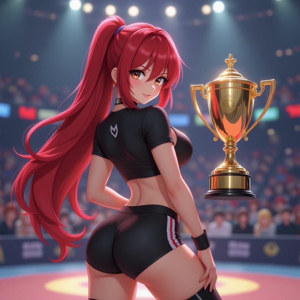 Anime Girl at Competition in 3D Anime Art