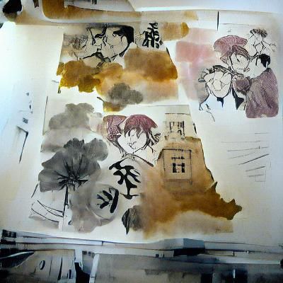 Kakizome Calligraphy in Sumi-e Style