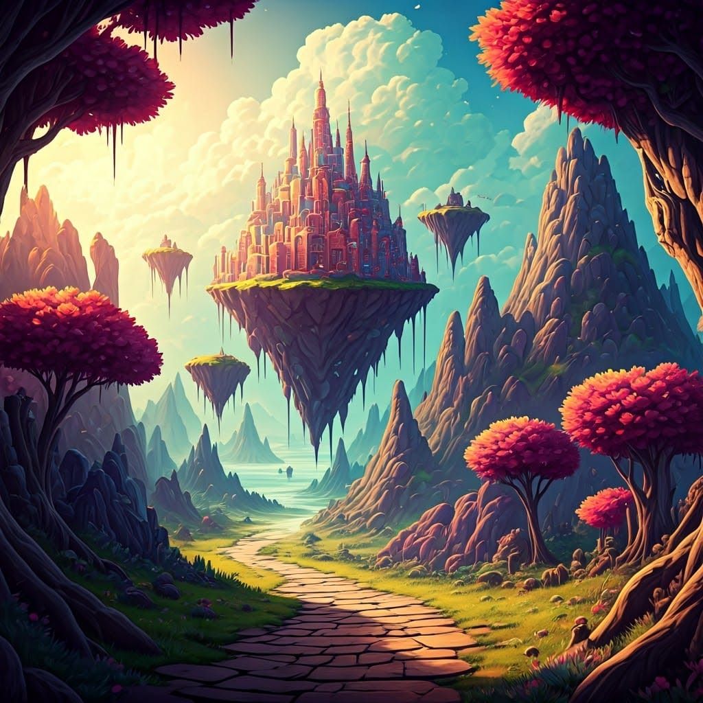 Dreamlike Doodle Worlds Landscape in 8k Resolution