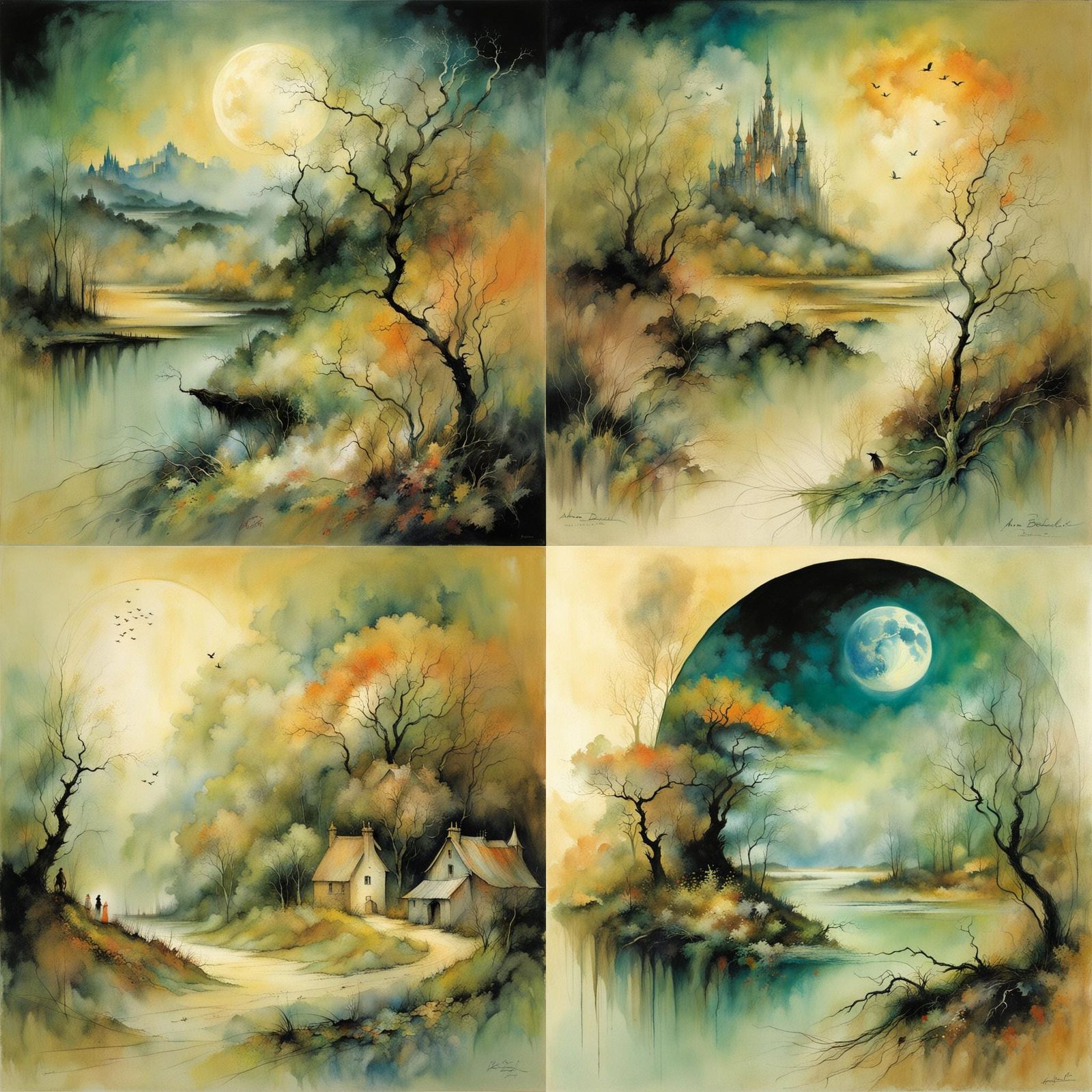 Dreamlike Landscape in Visionary Style