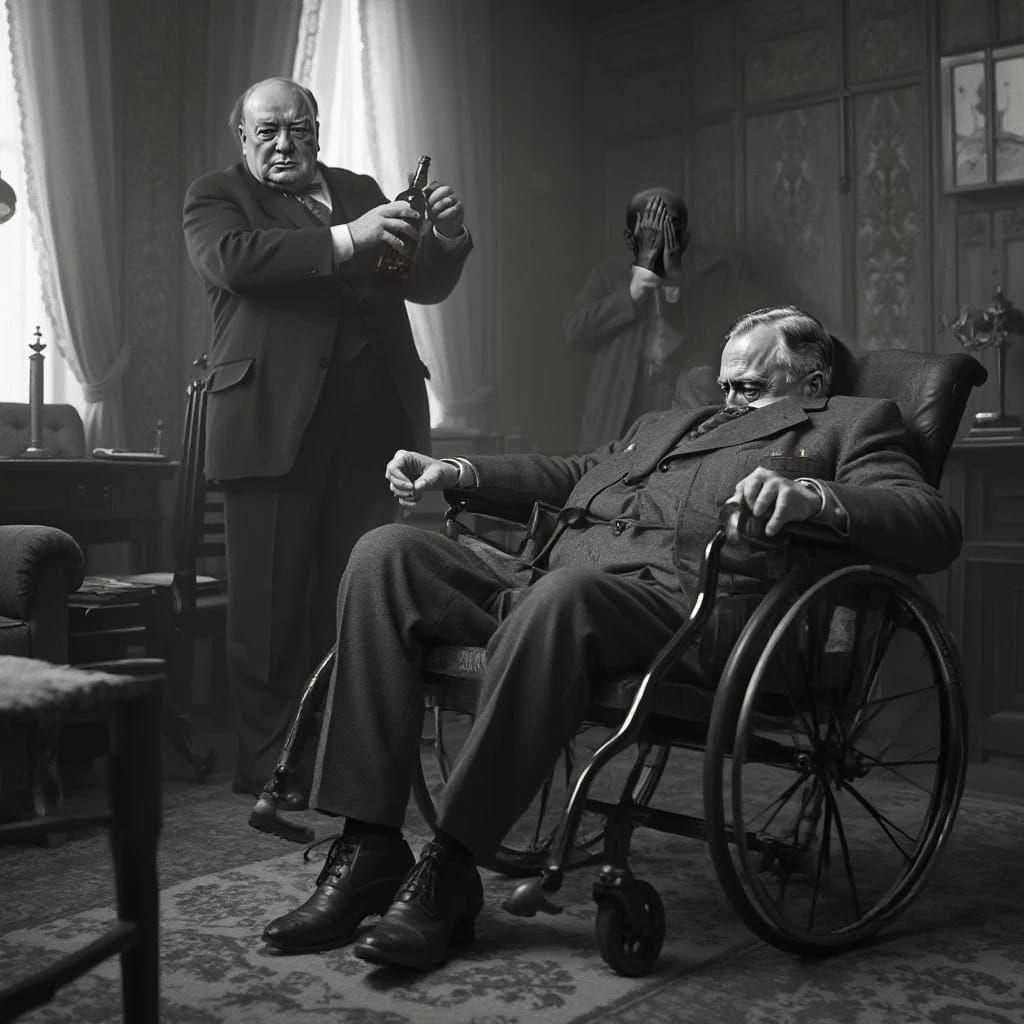 Monochrome Portrait of a Butler in Waiting