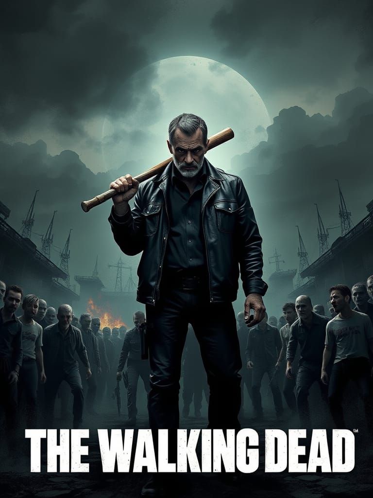 Post-Apocalyptic Negan in Dark Comic Book Style