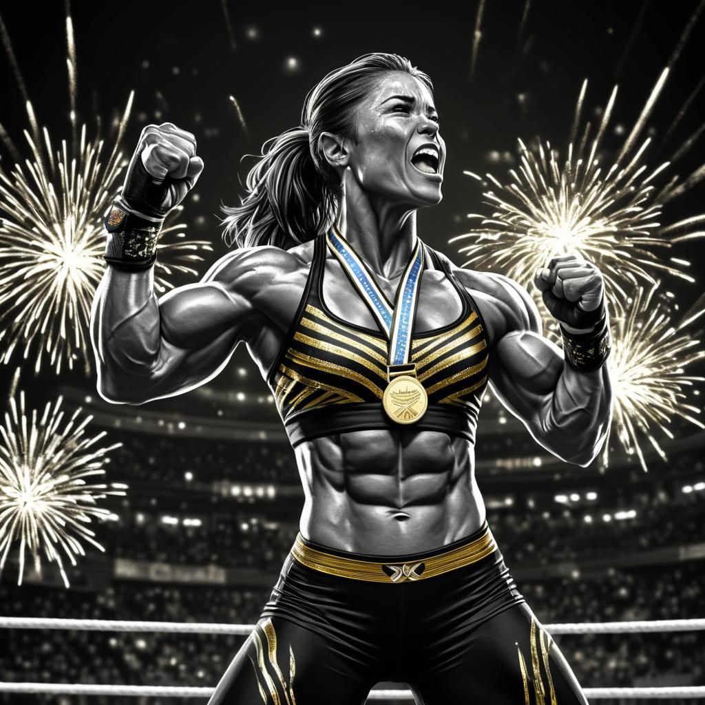 Anime Champion Wrestler in Gold Spotlight