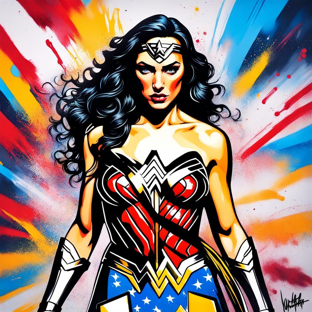 Wonder Woman Graffiti Art in Street Style