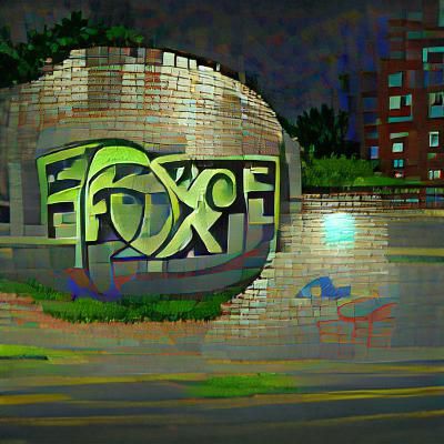 Fox Logo Graffiti in HDR Pixel Art Style