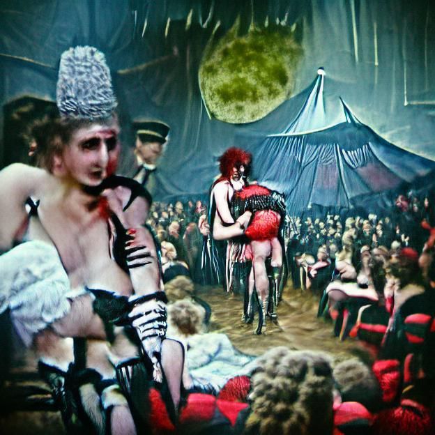 Weimar Cabaret Fetish Carnival in Mixed Media