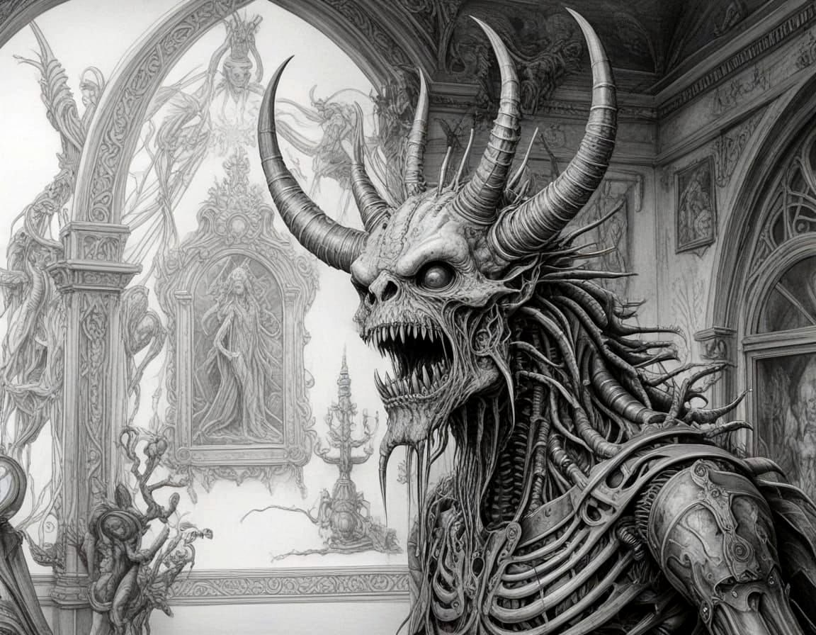 Dorky Monster at Cryptid Taxidermy Museum in Art Nouveau Sty...