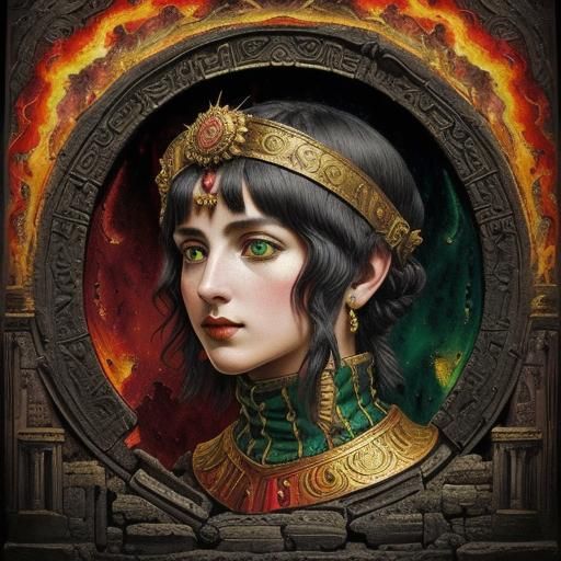 Pompeii Eruption: Surreal Hyperrealistic Oil Painting