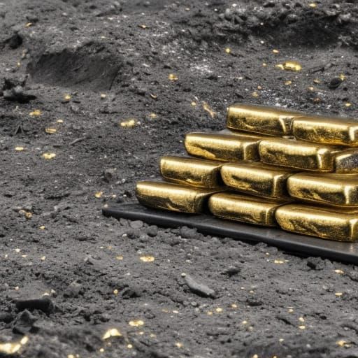 Gold and Silver Stack in Coal Mine