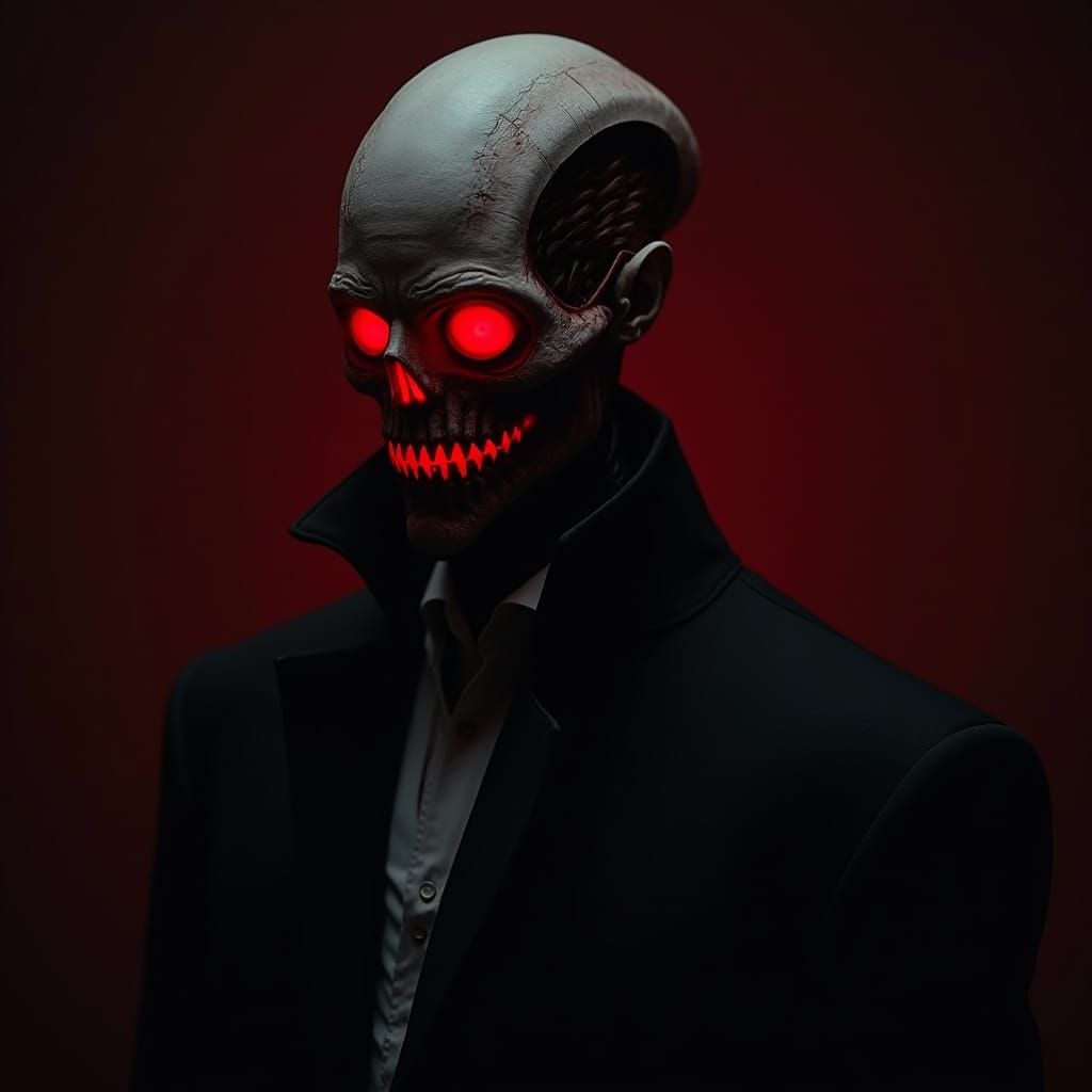 Evil Alien Vampire Steampunk Robot Portrait