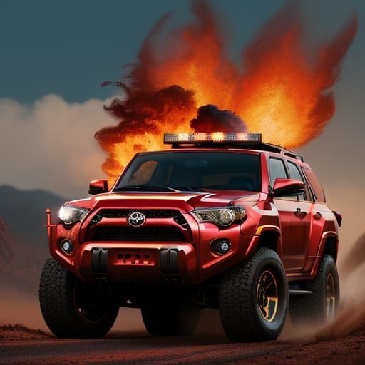 Dragon Head 4Runner: Vibrant Digital Concept Art