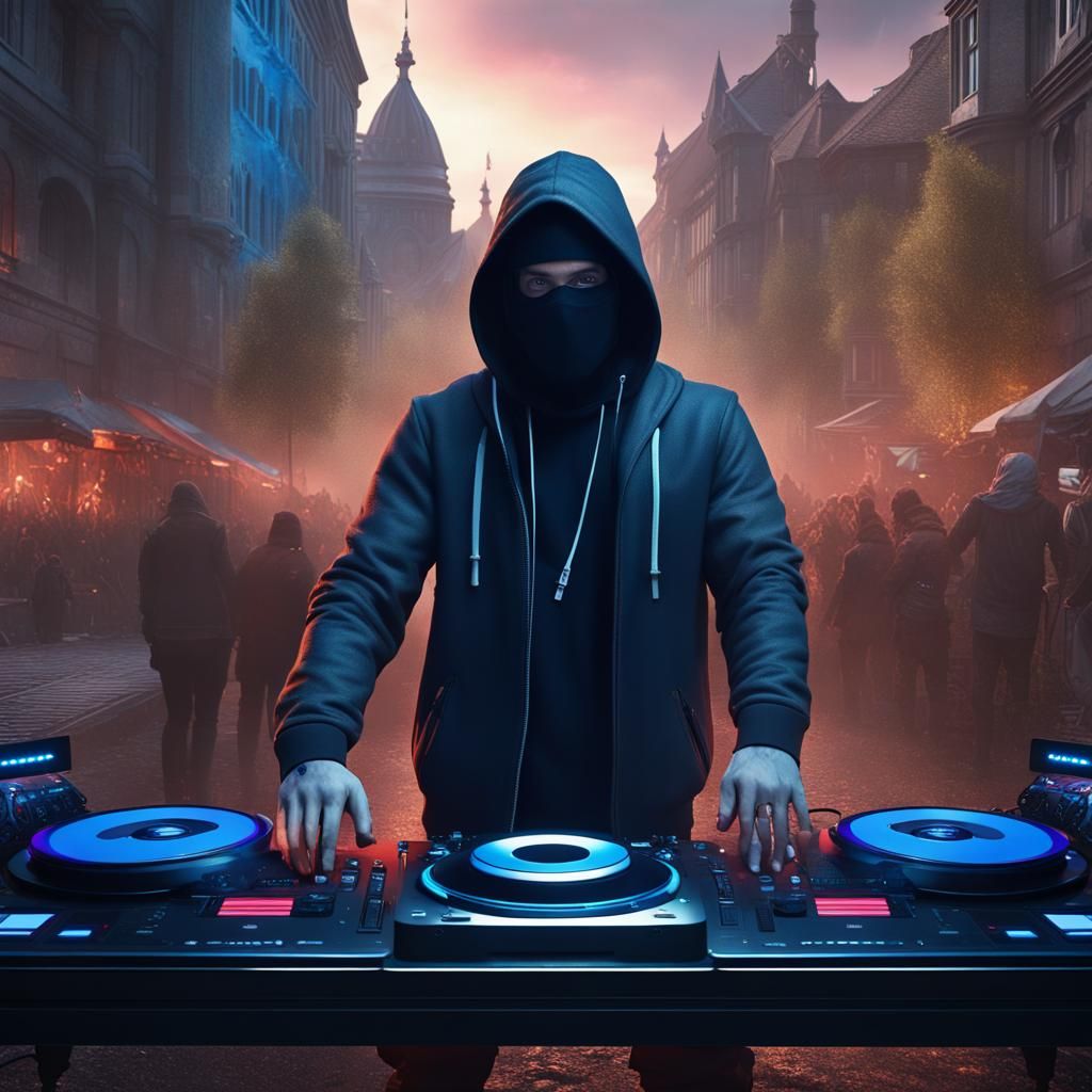 DJ British-Norwegian Man: Detailed Matte Painting