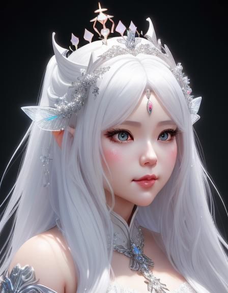 Cute Fairy Bobblehead in Art Nouveau Style