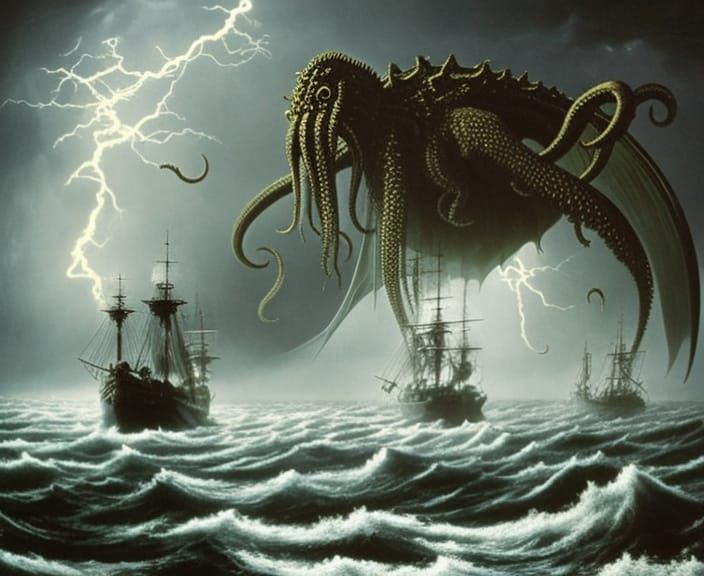 Cthulhu Emerges from the Clouds