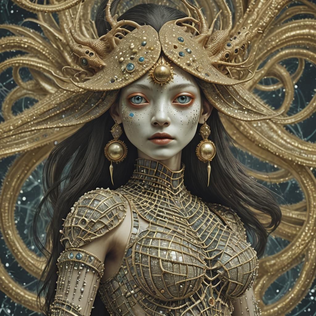 Bizarre Alien Life Forms in Surreal Landscape