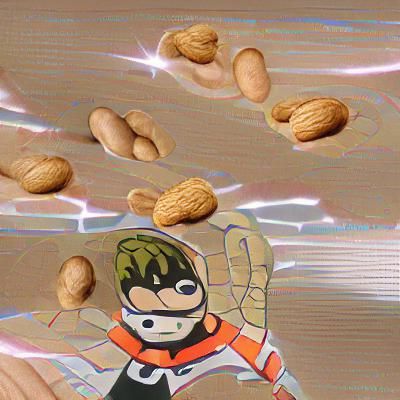 Anime Peanut Character in Dynamic Pose