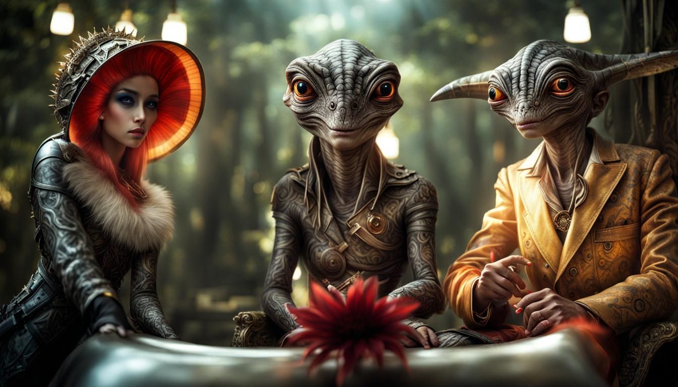 Photorealistic Aliens in Exotic Fashion: Hyperreal Photograp...