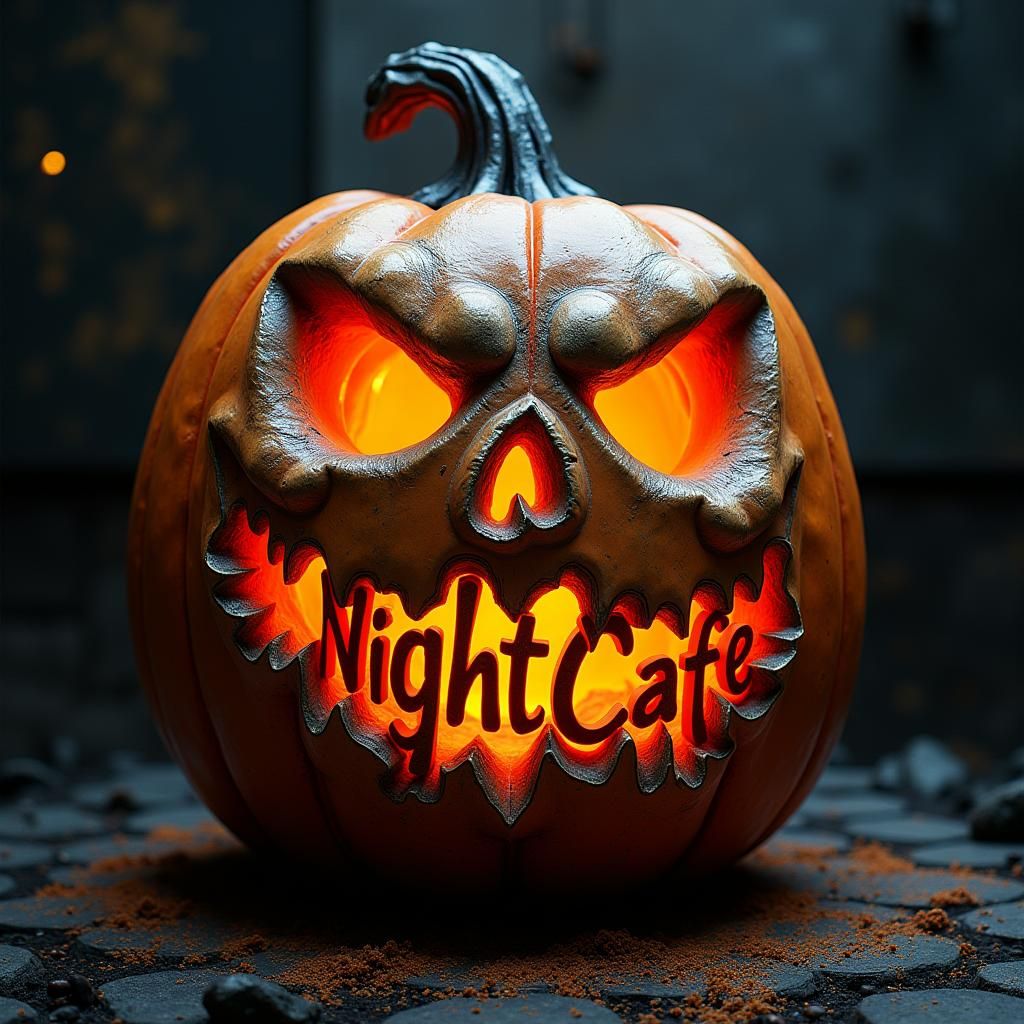 Spooky Halloween Pumpkin Sculpture in 3D Chaos Style