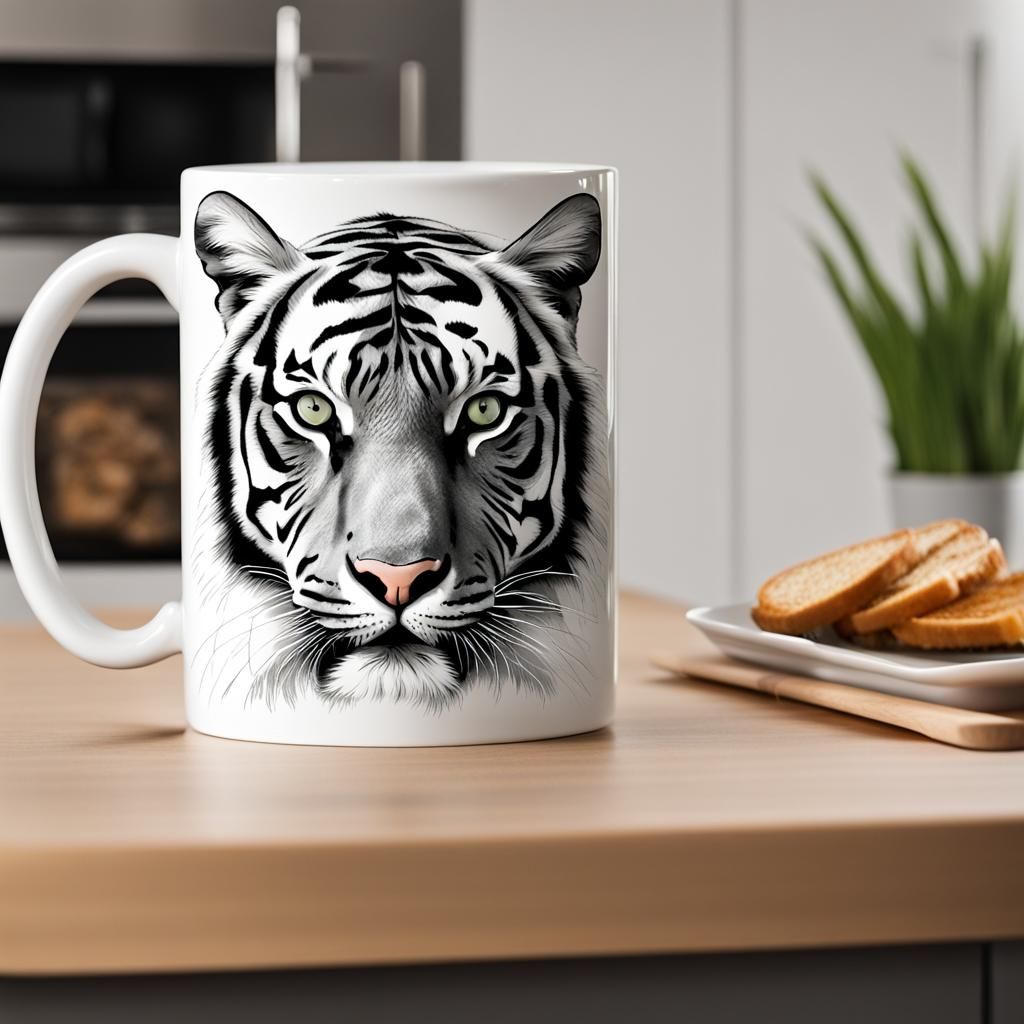 Tiger Mug in Kitchen: Morning Scene